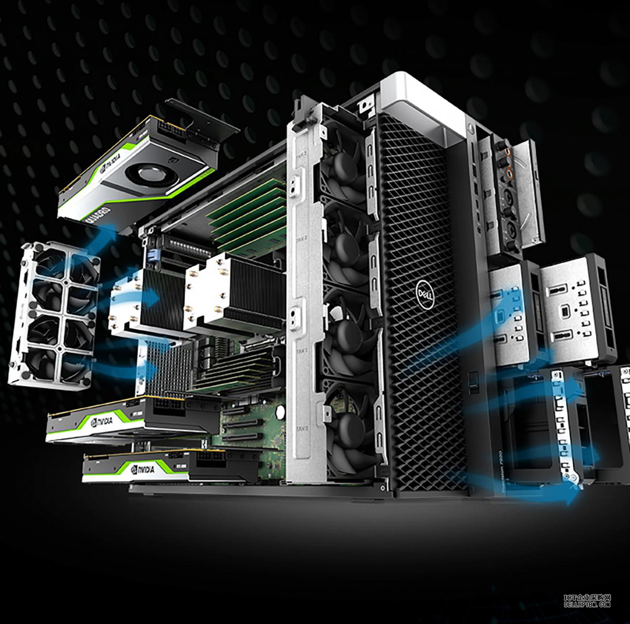 CAD绘图电脑配置推荐 Dell戴尔T7920工作站（至强银牌 4210R, 2.4GHz, 10核丨64GB内存丨512GB 固态+4TB硬盘丨AMD Pro W5500 8GB显卡丨27英寸显示器丨三年质保）