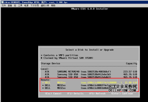 DELL R730服务器如何从存储启动ESXi引导方式应为UEFI