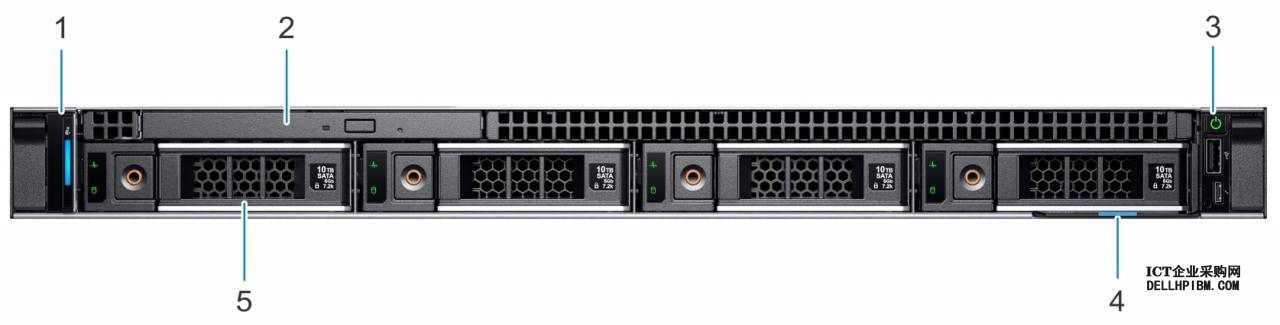 Dell戴尔 PowerEdge R240机架式服务器产品样式，外部形态，内部构造及配套说明