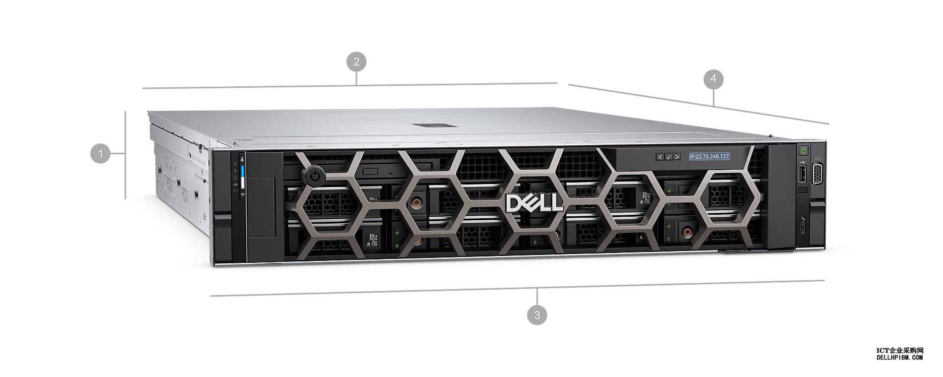 Dell戴尔Precision R7960机架式图形工作站（英特尔至强 银牌4410Y 2.0GHz 十二核心丨16GB 内存丨1TB 企业级硬盘丨H755 阵列卡丨T400 4GB显卡丨800W单电源丨三年质保）